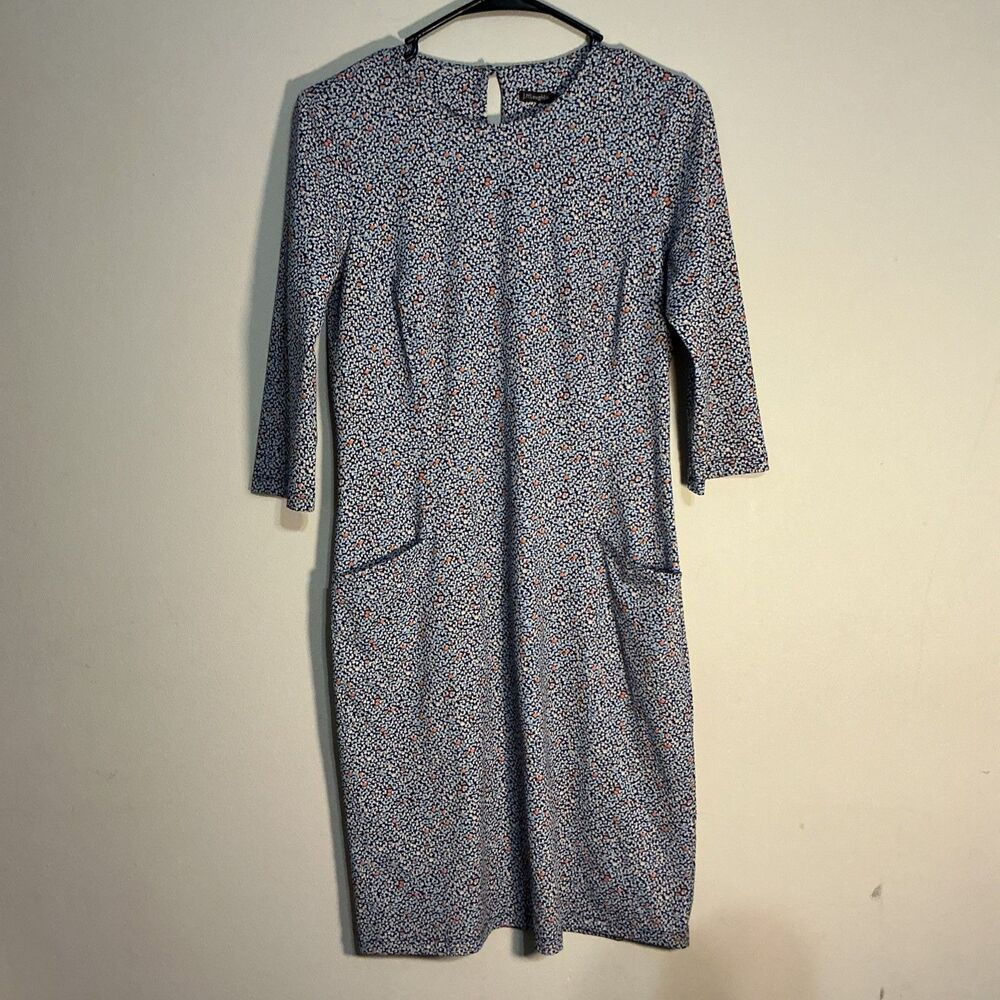 J McLaughlin Women Catalyst Catalina Sheath Dress Blue Orange Dot Small